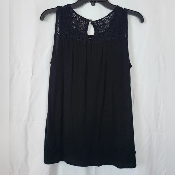 Knox Rose Black Embroidered Sleeveless Lace Back Boho Blouse Size XS - Picture 6 of 8
